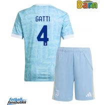 Juventus Federico Gatti #4 Bortedraktsett Barn 2025-26 Kortermet (+ Korte bukser)